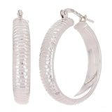 925 Sterling Silver Solid Round Hoop Loop Earrings 1" 5mm 5.2 grams