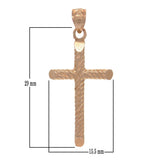 14k Rose Gold Religious Diamond Cut Cross Charm Pendant 2.5 grams - Rose
