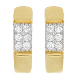 14k Yellow Gold Diamond Accent Heart Huggie Hoop Earrings