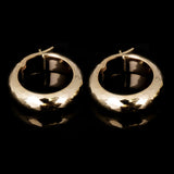 Italian 14k Yellow Gold Hollow Diamond Cut Hoop Earrings 22.5mmx6mm 3 grams