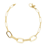 Italian 14k Yellow Gold Oval Links Necklace, Bracelet & Earrings Set 22.1 grams