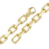 Men's 10k Yellow Gold Handmade Link Chain Bracelet 7" 7.5mm 32.8 grams - Yellow,7"