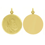 Italian 14k Yellow Gold Saint Jude Religious Charm Medal Pendant 1.2" 3.5 grams