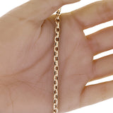 Italian 14k Yellow Gold Oval Rolo Link Chain Charm Bracelet 8" 4.6mm 3.2 grams