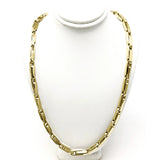 10k Yellow Gold Fancy Link Chain Necklace 16" 5mm - Yellow,16"