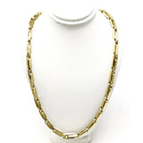 14k Yellow Gold Solid Fancy Chain Link Necklace 16" 5mm - Yellow,16"