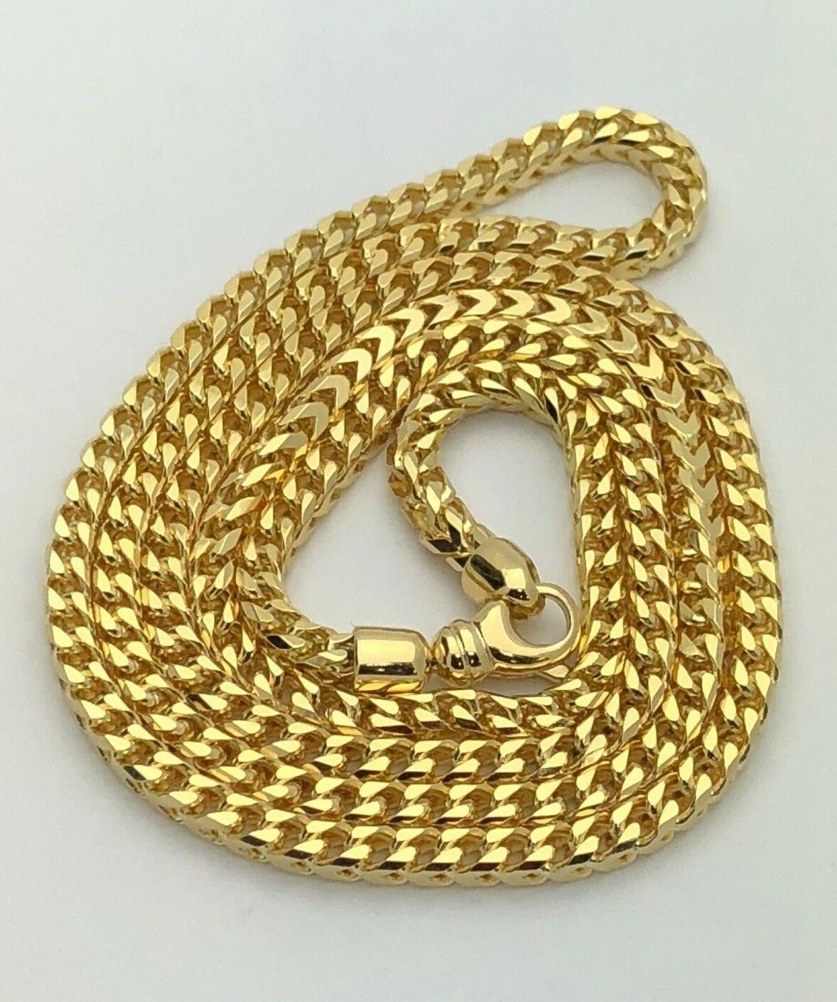 14k Yellow Gold Solid Franco Chain Link Necklace 26" 3.6mm 56.6 grams - 26"