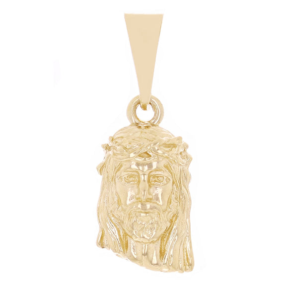 14k Yellow Gold Jesus Piece Jesus Christ Face Pendant 1.1