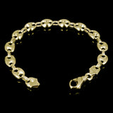 14k Yellow Gold Solid Puffy Mariner Chain Gucci Bracelet 8.75" 11.7mm 60 grams - Yellow,8.75"