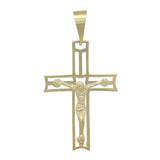 14k Yellow Gold Jesus Crucifix Religious Cross Charm Pendant 2.4 grams