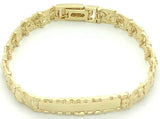 14k Yellow Gold Nugget ID Bracelet 8" 10mm 25.5 grams