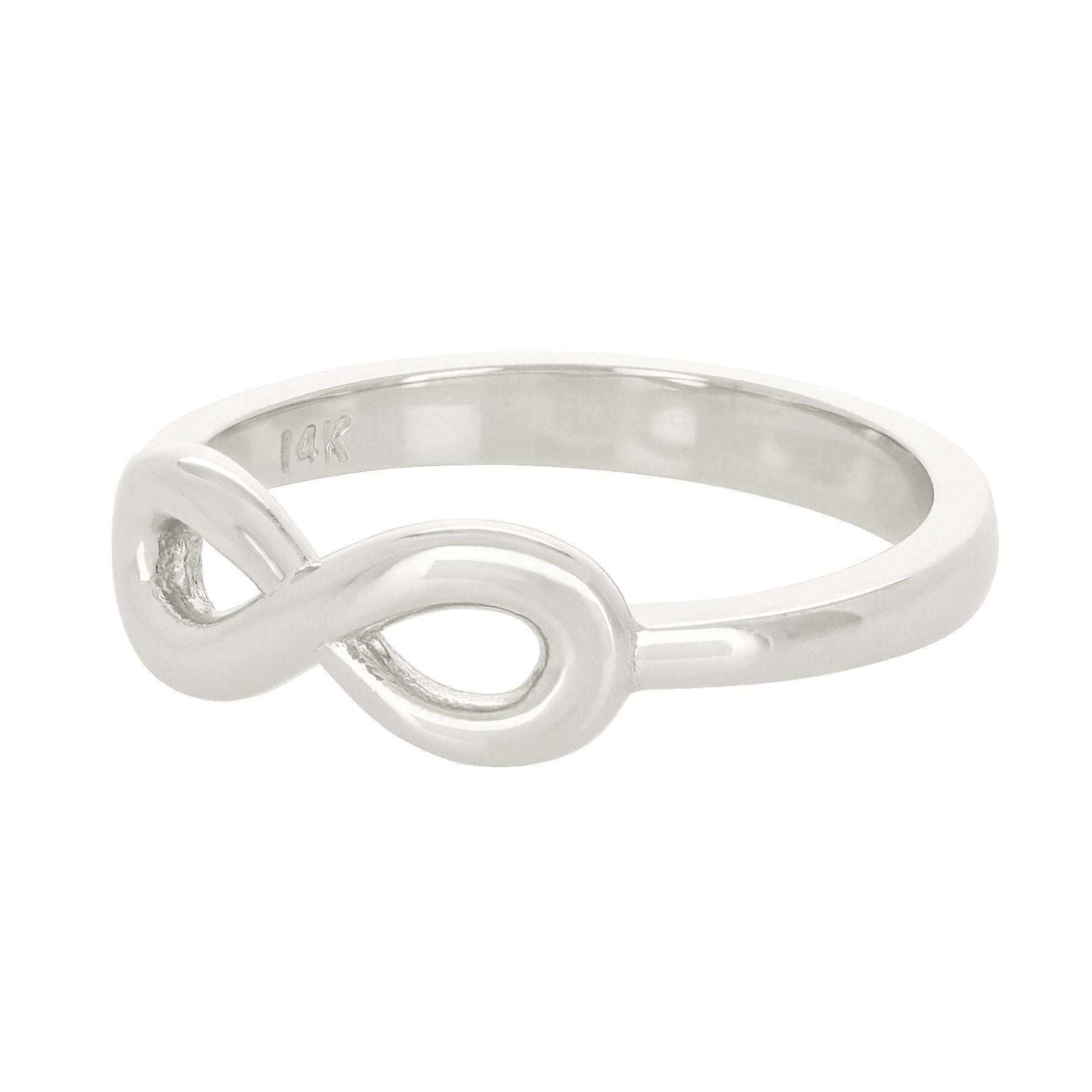 14k White Gold Infinity Ring Size 7 - White