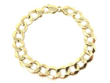 Men's 14k Yellow Gold Solid Cuban Link Chain Bracelet 7.5" 11mm 21 grams