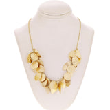 Italian 14k Yellow Gold Round & Leaves Charm Necklace 18" 12.7 grams