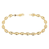 Italian 14k Yellow Gold Fancy 3D Hollow Puff Gucci Link Bracelet 8" 6.3mm 6.3g - 8" 6.3mm