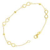 Italian 14k Yellow Gold Ball Bead Infinity Link Anchor Bracelet 6.25" 4.5 grams