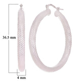 925 Sterling Silver Diamond Cut Round Hoop Loop Earrings 1.45" 4.25mm 7.7 grams