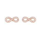 14k Rose Gold 0.30ctw Diamond Infinity Symbol Stud Earrings