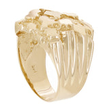Men's 14k Yellow Gold Solid Heavy Nugget Ring Band 20mm Size 7.5 - 10.3 grams - Ring Size 7.5 10.3 grams