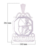 14k White Gold  Diamond Zodiac Sign Sagittarius Pendant - Sagittarius,White