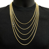Italian 14k Two Tone Solid Prism Cut Franco Chain Necklace 3mm 20" 29.3grams - 20" 29.3 grams