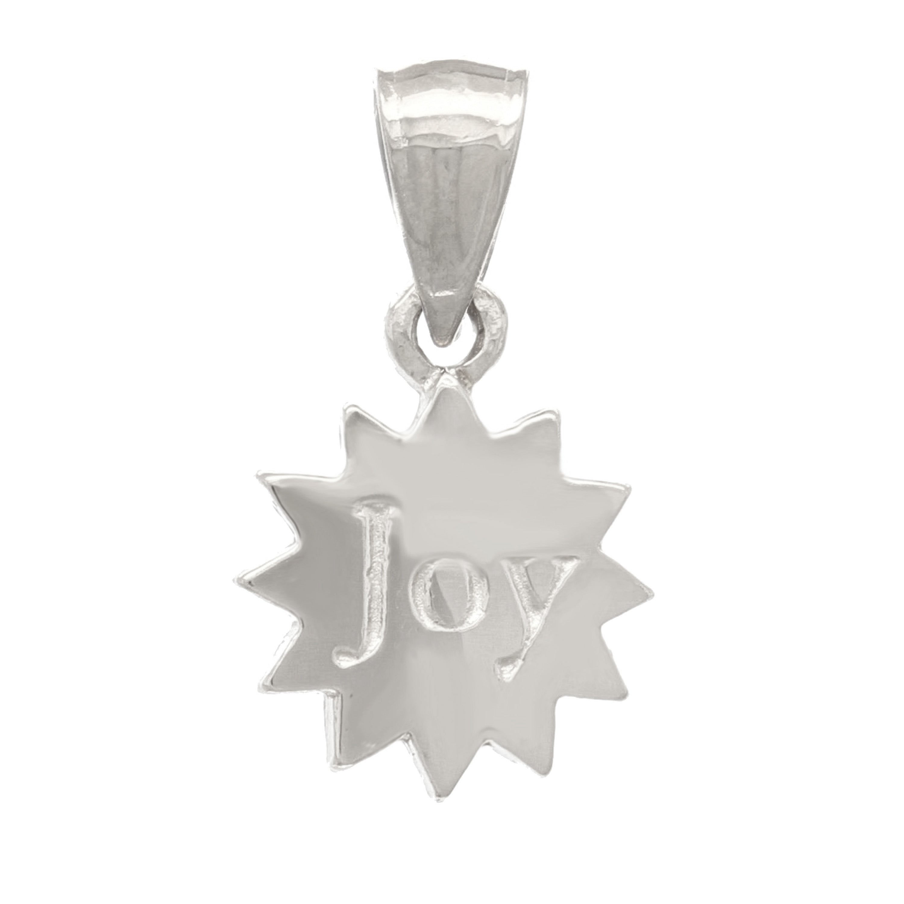 14k White Gold "Joy" Pendant - White