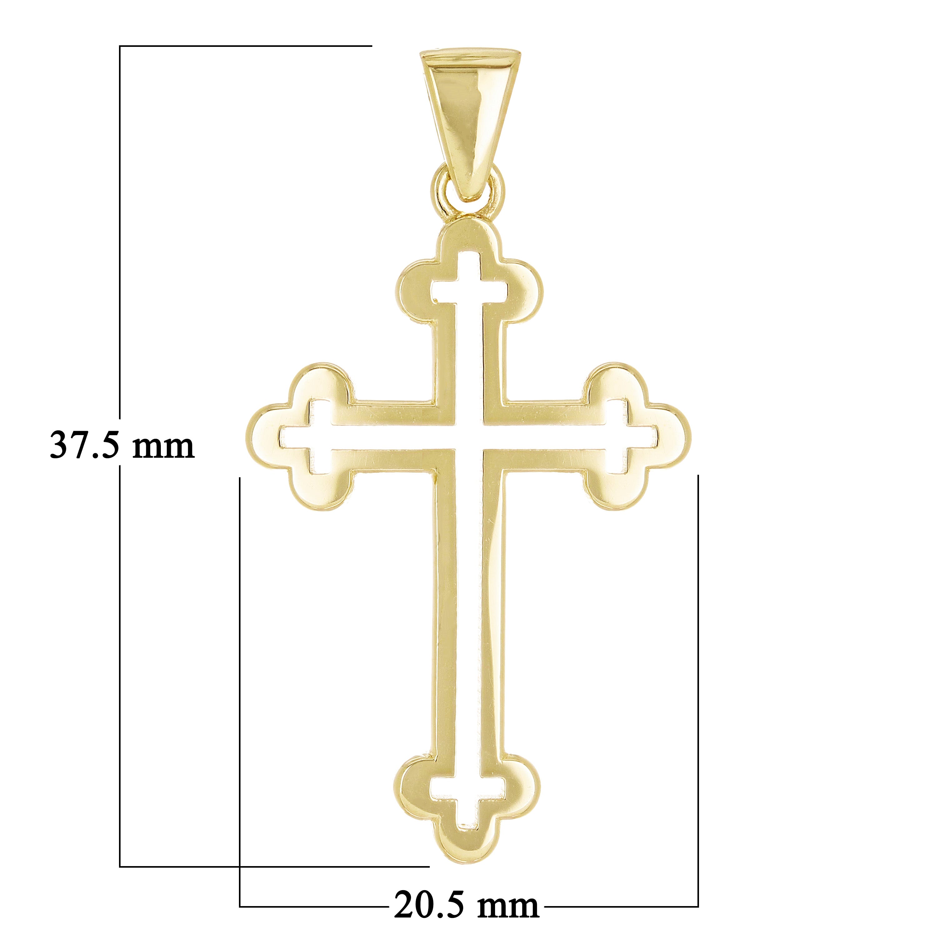 14k Yellow Gold Bottony Cross Religious Charm Pendant 1.5" 3.7 grams