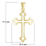 14k Yellow Gold Bottony Cross Religious Charm Pendant 1.5" 3.7 grams