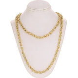 14k Yellow Gold Turkish Link Chain Necklace 24" 5mm 45 grams - Yellow,24"