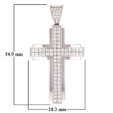 14k White Gold 1.76ctw Diamond Cross Pendant 2.2" 13.8 grams