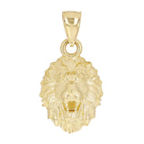 10k Yellow Gold 3D Lion Head Charm Pendant 1.1" 4.5 grams