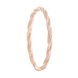 14k Rose Gold Textured Finish Twisted Rope Stackable Ring Band Size 5 - Rose