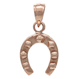 14k Yellow, White or Rose Gold Horseshoe Good Luck Charm or Pendant