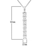 14k White Gold 0.30ctw Diamond Journey Anniversary Linear Pendant Necklace - White