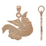 14k Rose Gold Solid "Heaven Bound" Guardian Angel Charm Pendant 5.2grams - Rose