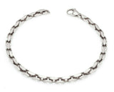14k White Gold Handmade Fashion Link Bracelet 8.5" 4.35mm 15.3 grams - White,8.5"