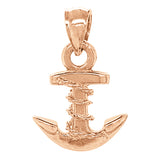 14k Rose Gold Mariners Anchor Charm Pendant 1.9 grams - Rose