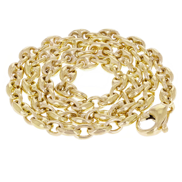 10k Yellow Gold Solid Mariner Link Chain Necklace 20
