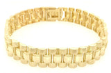 10k Yellow Gold Watch Link Chain Bracelet Adjustable 7.5" - 8" 14.8mm 33.5 grams