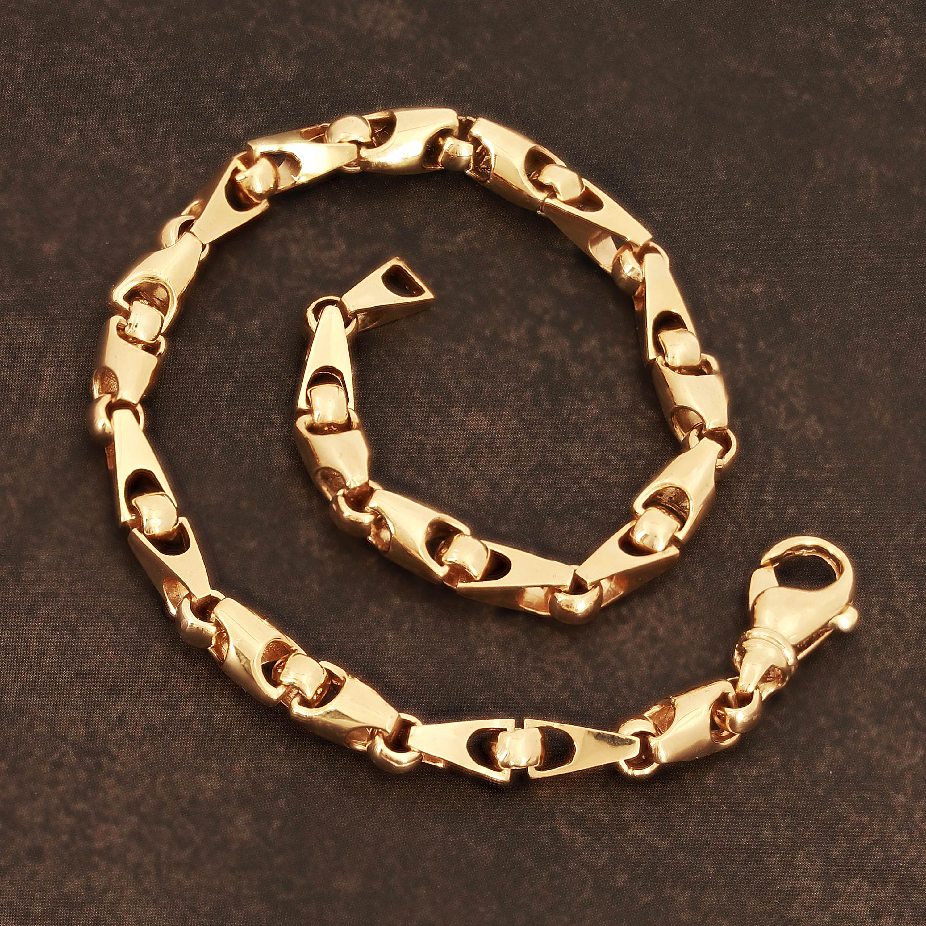 14k Yellow Gold Solid Handmade Fashion Link Bracelet 7" 6mm 19.8 grams - 7" 19.8 grams