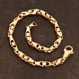 14k Yellow Gold Solid Handmade Fashion Link Bracelet 7" 6mm 19.8 grams - 7" 19.8 grams