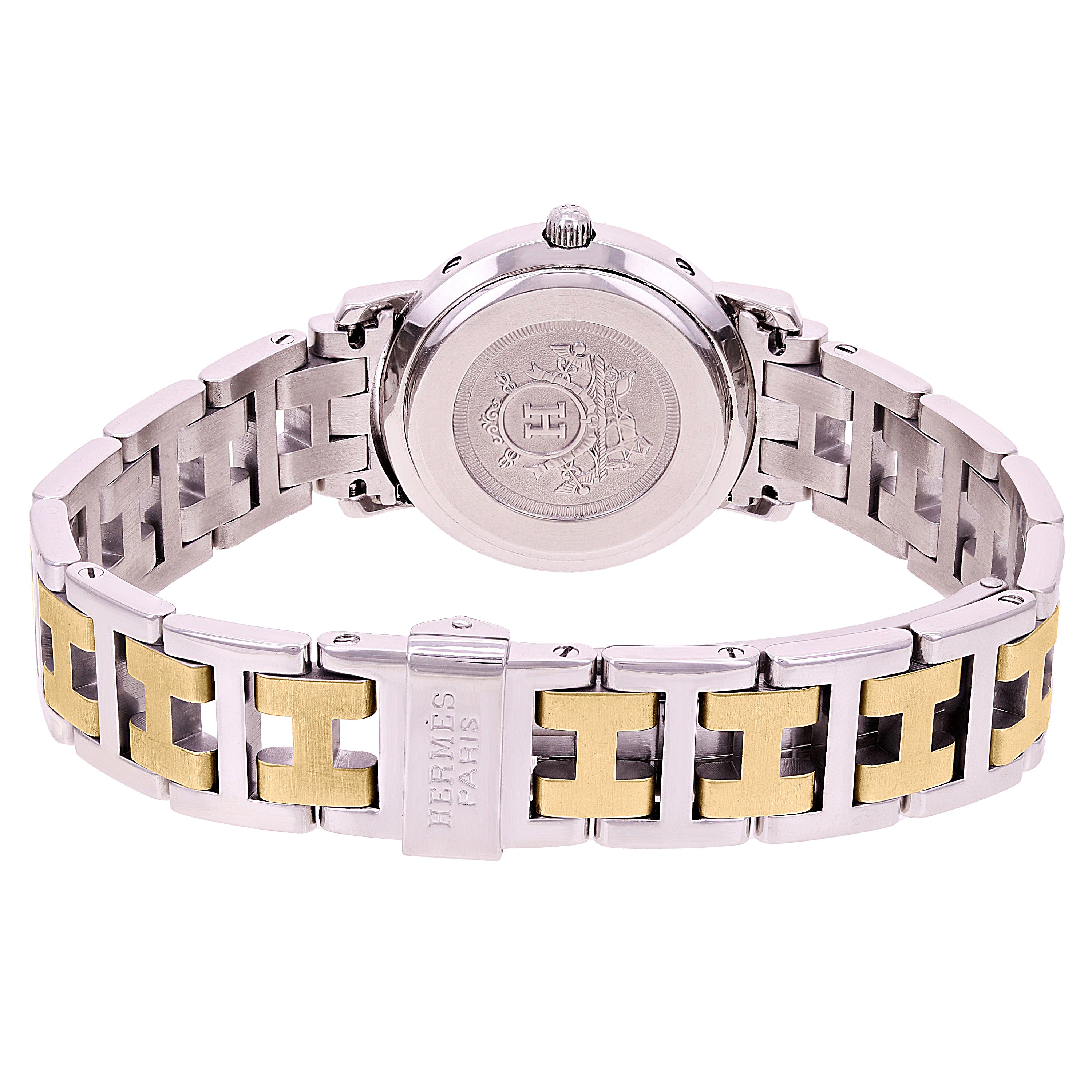 Hermes Ladies Clipper Two-Tone Stainless Steel and Gold Plated Quartz