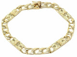 10k Yellow Gold Cuban Nugget Bracelet Link 7.5" 6.5mm 11 grams