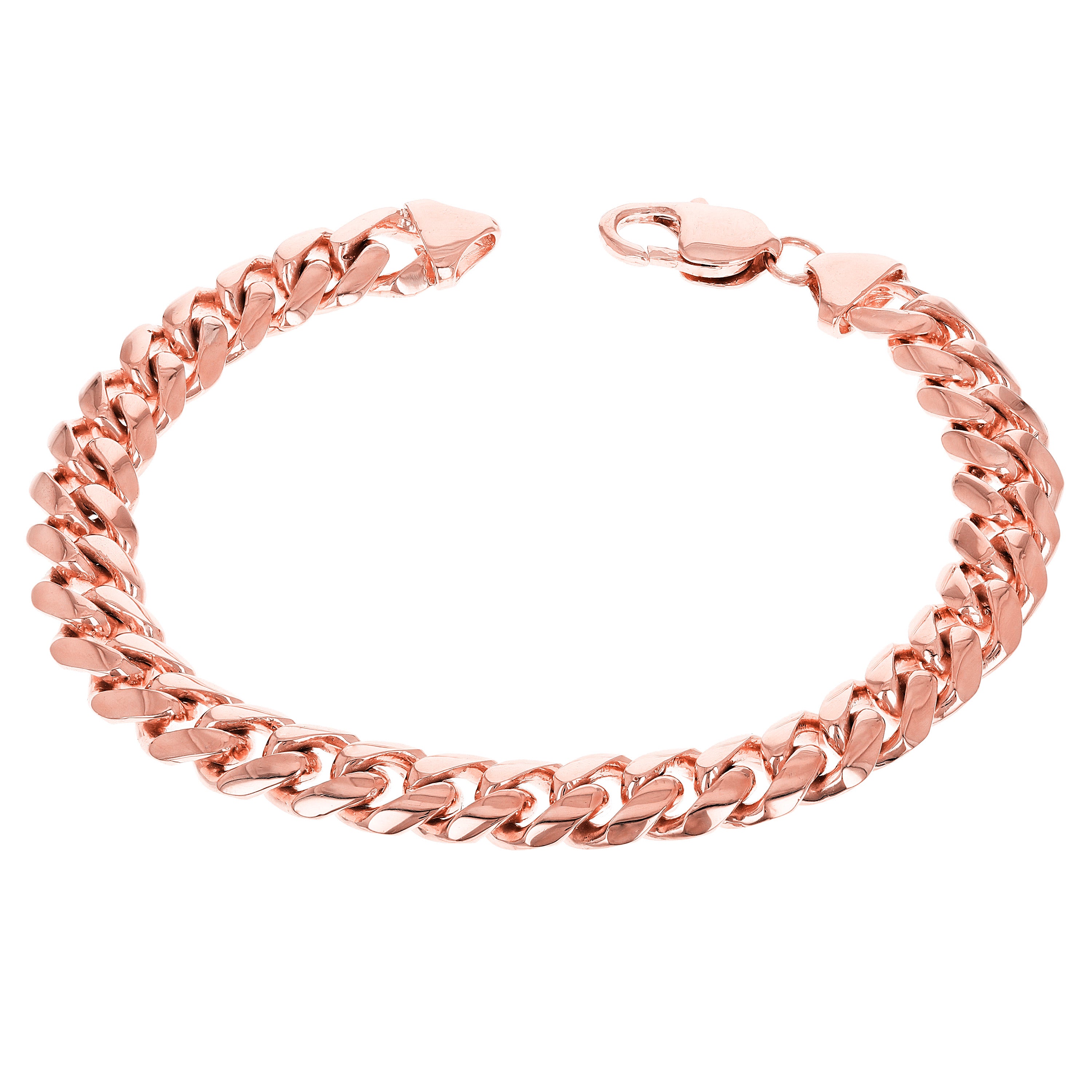 10k Rose Gold Solid Heavy Miami Cuban Link Chain Bracelet 8" 10mm  46.6 grams - Rose,8" 46.6 grams