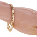 14k Yellow Gold Solid Handmade Link Fashion Bracelet 8" 4.3mm 15.5 grams - 8"