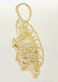 14k Yellow Gold Diamond Cut Jesus Christ Face Religious Charm Pendant 16.5 grams