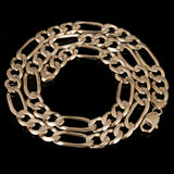 Men's 14k Yellow Gold Solid Figaro Chain Necklace 20" 9.7mm 58 grams - Yellow,20"