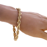 Men's Solid 10k Yellow Gold Diamond Cut Rope Chain Bracelet 9.5" 9mm 45.3 grams
