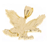 14k Yellow Gold Solid Diamond Cut Landing Eagle Pendant 1.7" 8.6 grams