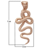 14k Rose Gold Detailed 3D Cobra Snake Charm Pendant 2" 14.2 grams - Rose